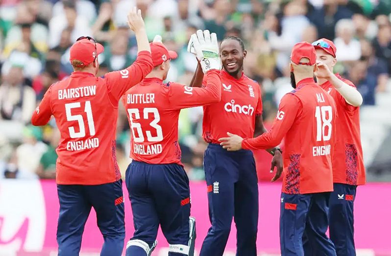 Jofra Archer takes the plaudits after claiming his comeback wicket • (Getty Images)
