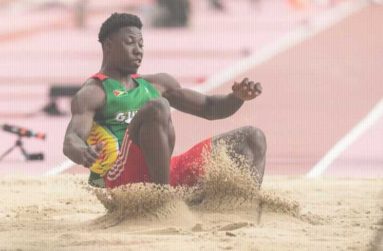 Long jumper Emanuel Archibald in action for Guyana