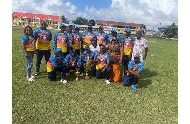 Flashback: Recent Republic Cup Over-40 winners Ariel Masters, led by Samuel Kingston, pose with their winnings