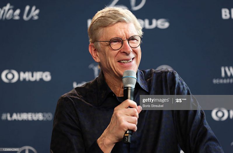 Arsene Wenger during an interview at the Mercedes Benz Building prior to the Laureus World Sports Awards on February 17, 2020 in Berlin, Germany. (Photo by Boris Streubel/Getty Images for Laureus)