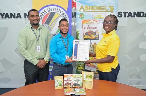 Proprietor of Ashdel's Enterprise, Grace Parris, received her certificate recently from the GNBS