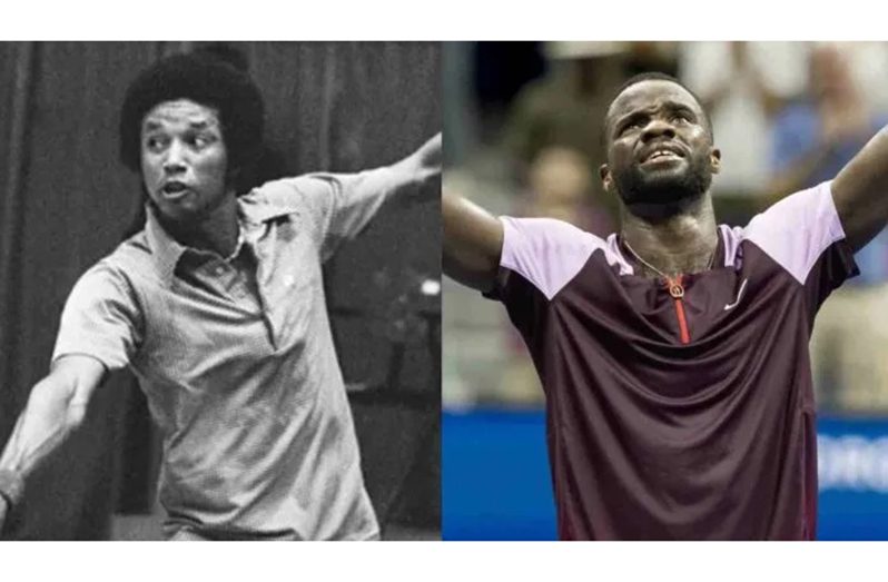 Arthur Ashe (left) and Frances Tiafoe