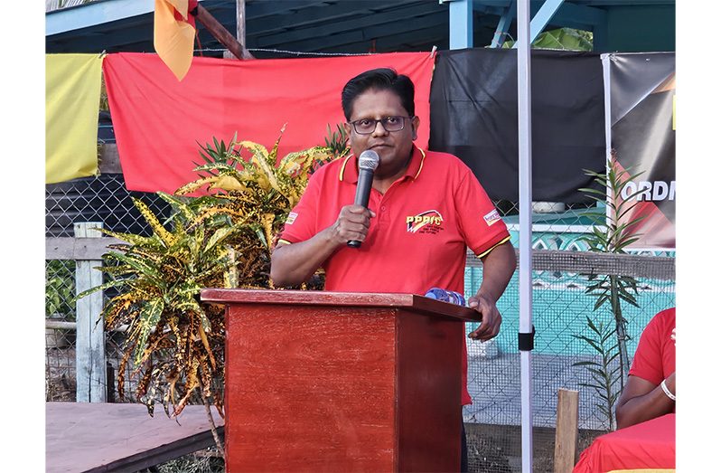 Finance Minister, Dr Ashni Singh addressed residents of Fort Ordinance, East Canje Berbice
