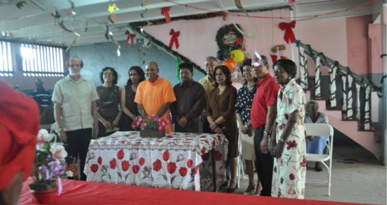 Dr Ashni Singh and other officials at the Dharam Shala on Christmas Day