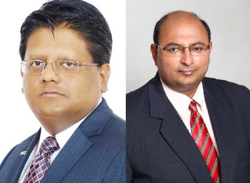 Former Finance Minister , Dr Ashni Singh (left) and Former CEO of NICIL ,Winston Brassington