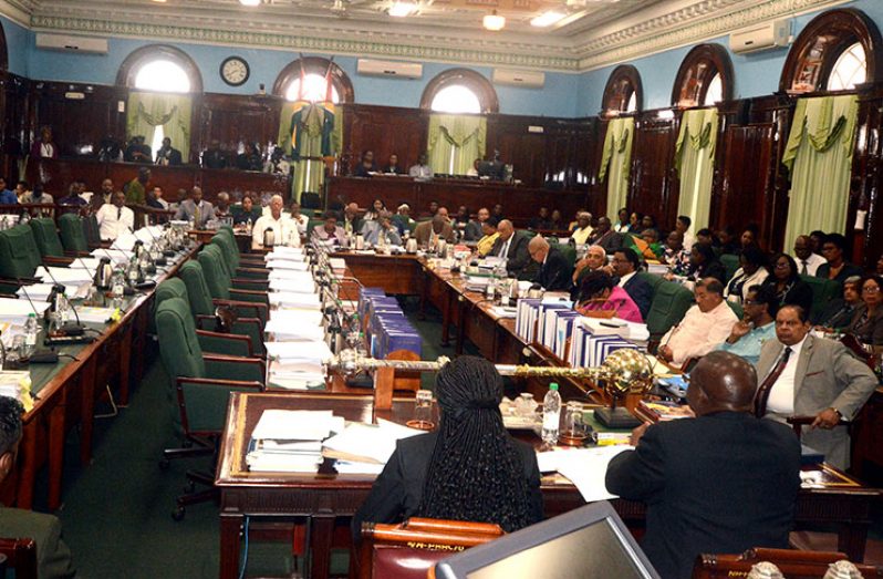 The 113th Sitting of the National Assembly in session on Friday at the Public Buildings
(Photos by Adrian Narine)