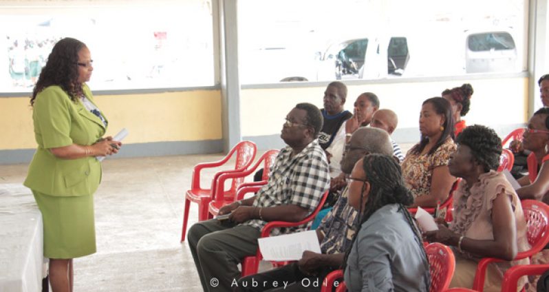 Minister Lawrence meeting with members of three of the five Boards responsible for Region Three, at the West Demerara Secondary School on Friday