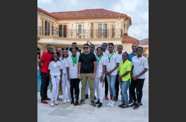 Azruddin Mohamed, along with the CARIFTA athletes and management who represented Guyana in Jamaica and won seven medals
