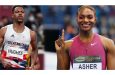 Zharnel Hughes (left) and Dina Asher Smith
