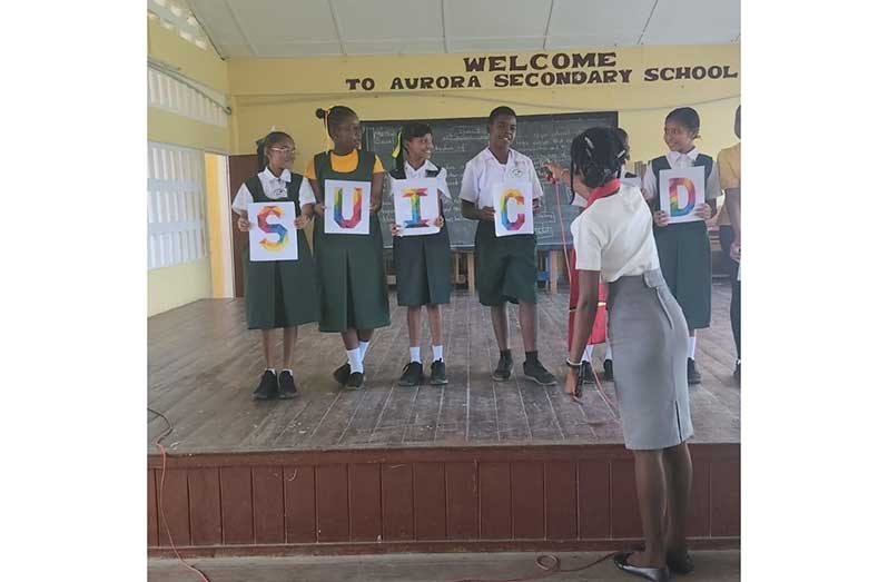 Students of the Aurora Secondary School encouraged open dialogue about mental health and suicide prevention