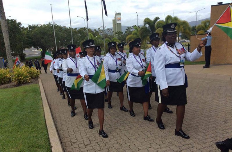 Assistant Commissioner Maxine Graham with the Guyanese contingent in Australia, at an exhibition.