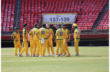 Australia overcame an unbeaten century from William Hantam to defeat South Africa by 57 runs