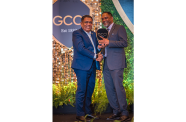 Minister of Agriculture, Zulfikar Mustapha, receives his award at the GCCI’s 135th Annual Awards Presentation and Gala Dinner (GCCI photo)