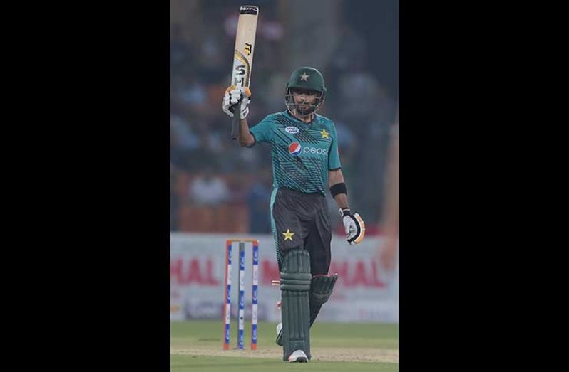 Babar Azam lays the platform for Pakistan's 197 with a 52-ball 86. (AFP)