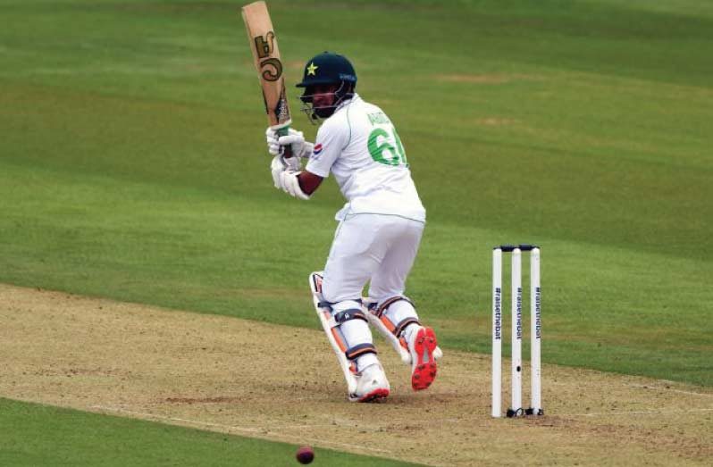 Pakistan's Azhar Ali   has so far  top scored for Pakistan  with an innings of 60.. Photograph: Stu Forster/Getty Images