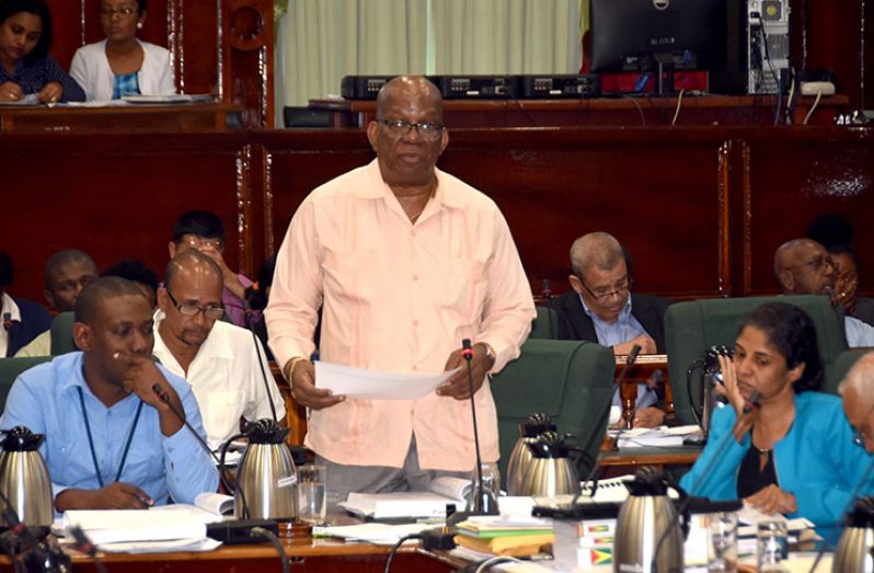 Minister of Finance, Winston Jordan answers questions posed by the Opposition in the National Assembly