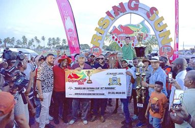 The winners’ row: Slingerz Racing Stables are Guyana Cup champions