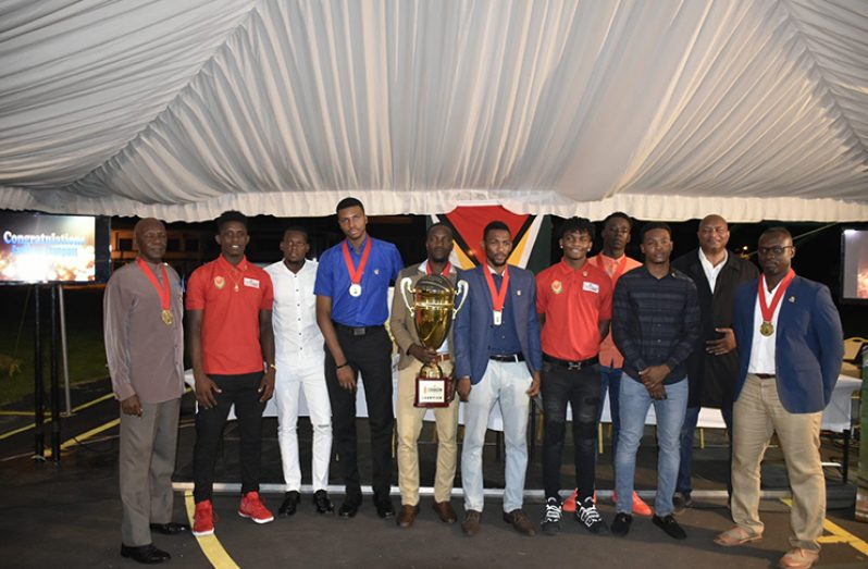Members of the National men’s basketball team which won the 2018 CBC Caribbean Championship. (DPI/Ackeem Thomas photo)