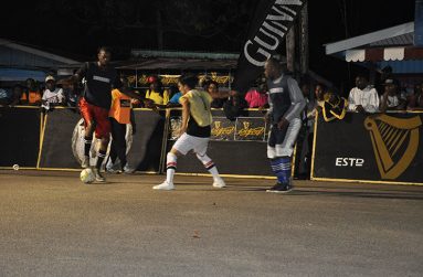 FLASHBACK! Action in last year’s Guinness of the Streets football competition in the Ancient County.