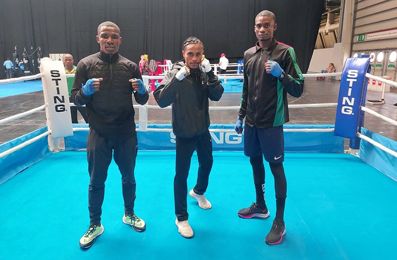 Guyana's boxing team during their training session at the National Exhibition Centre in Birmingham, England