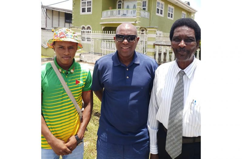 (L-R) Keevin Allicock, GABA president Steve Ninvalle and another GABA official prior to departure.