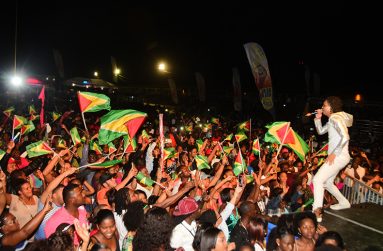Brandon Harding during his winning performance of ‘Alive’ at D'urban Park last weekend at the Carib Soca Monarch (Adrian Narine photos)