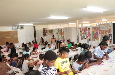Students of the E.R. Burrowes School of Art summer camp program