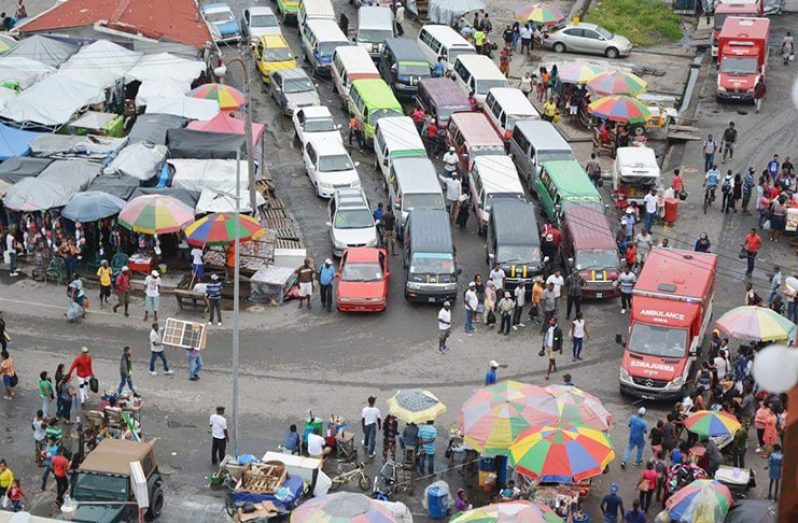 The Stabroek Market minibus park