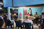 Minister of Public Works, Bishop Juan Edghill, engages residents of BV at an outreach at Cumberbatch’s residence, BV Side Line Dam