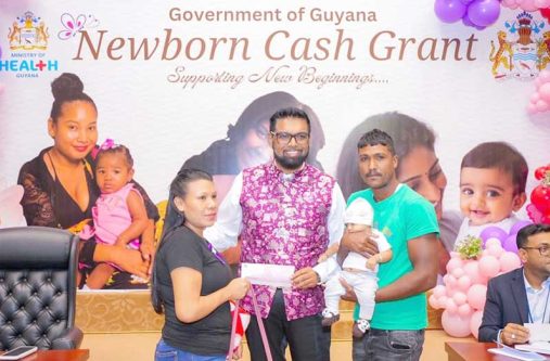 One of many families across Guyana receiving support through the government’s Newborn Cash Grant