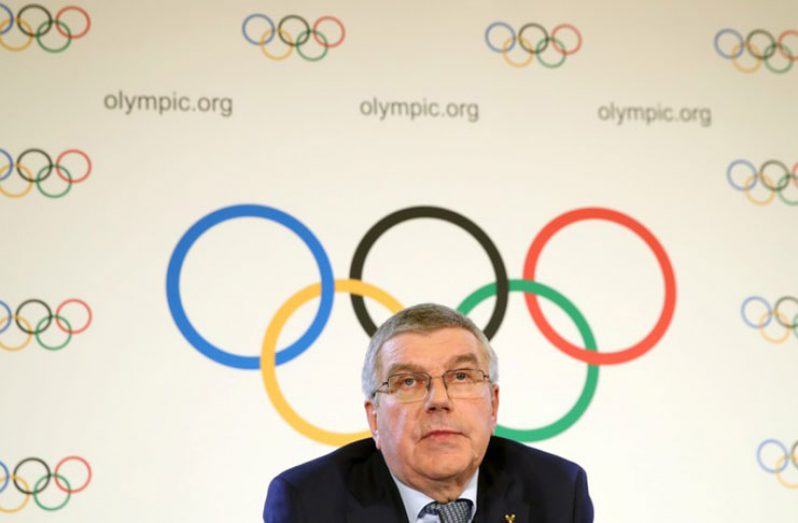 Thomas Bach, president of the International Olympic Committee (IOC) attends a news conference after an Executive Board meeting in Lausanne, Switzerland, May 22, 2019. (REUTERS/Denis Balibouse)