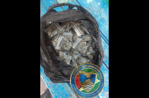 One of the black bags found with a quantity of cannabis in ziplock bags