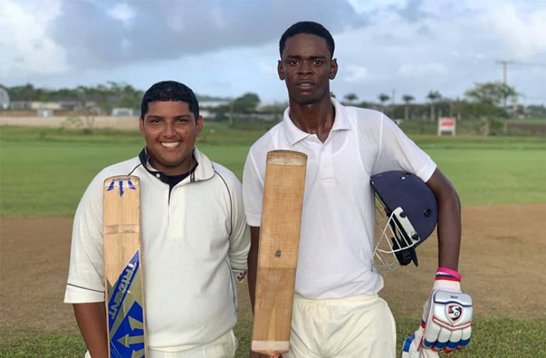 Ushardeva Balgobin (left) and Jamal Montel batted Business School to their first win in the tournament.