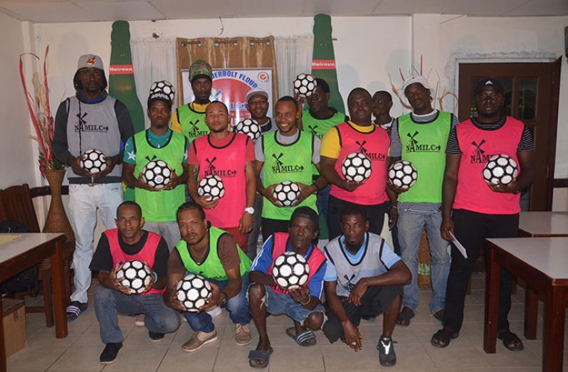 The players that represented their teams at the meeting on Tuesday evening, ahead of the Petra third annual futsal tournament