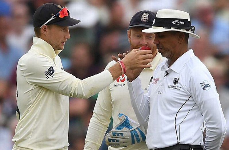 Ball management will be a key part of cricket in the post COVID-19 era, but umpires may be wearing gloves to do it. (Getty Images)
