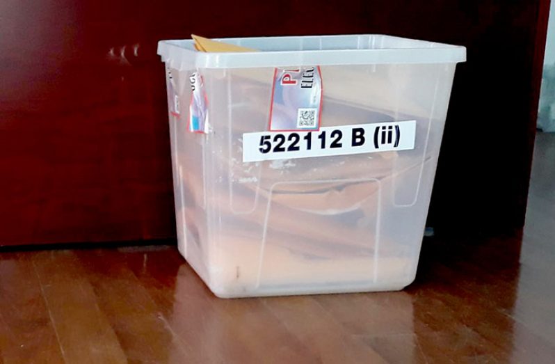 One of the 789 ballot boxes processed to date