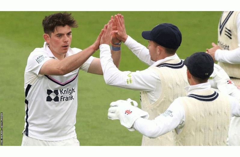 Ethan Bamber finished with career-best match figures of 9-91 at Edgbaston