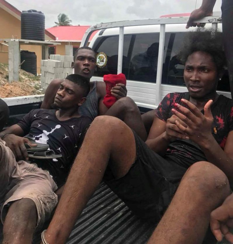The three men  after they were apprehended  (Deonarine Jaipersaud photo)