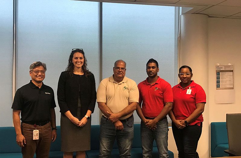 From left are: Exxon representatives, Aryoko Dwinanto and Katrina Masters; and Richard Isava, Ganesh Jaikaran and Delecia George of GAMBI