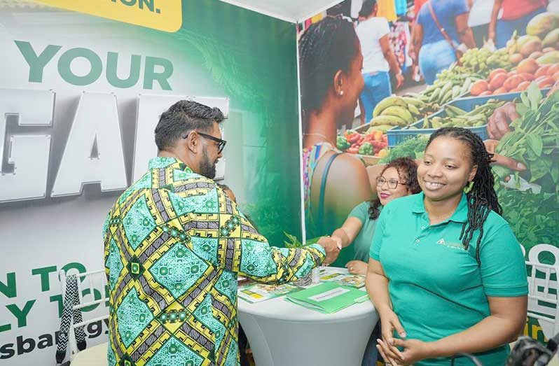 President Dr Irfaan Ali interacts with each of Guyana’s key banks at the IBE 2026 (Photo: President IrfaanAli/ Facebook)