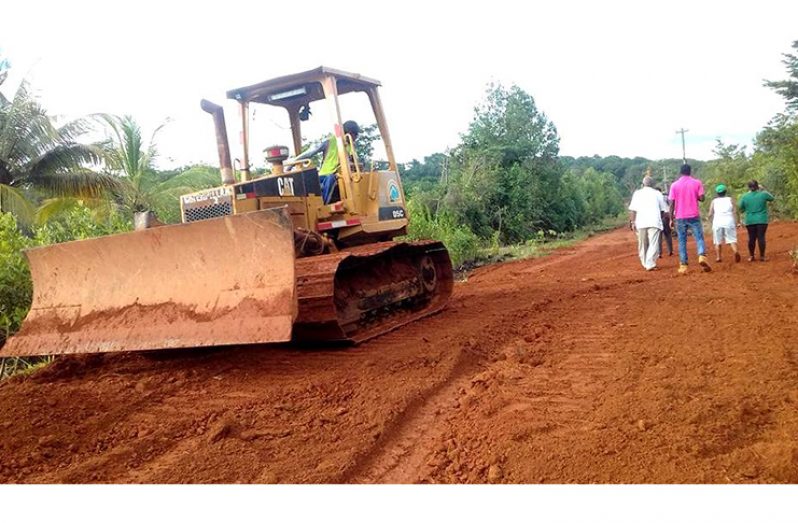 Works progressing on the roadway at Barabina