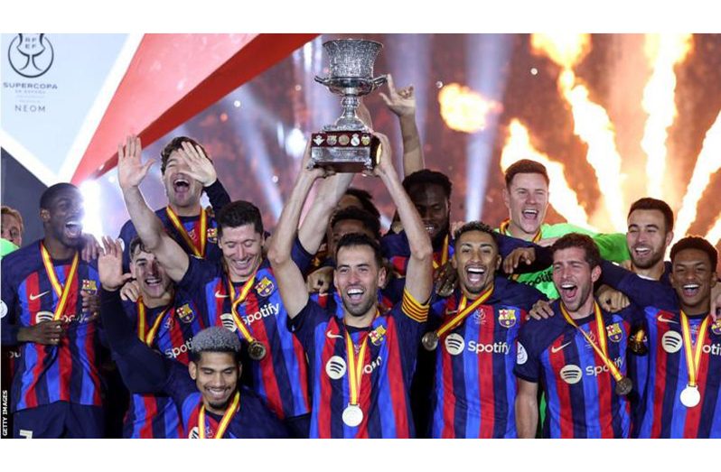Barcelona win the Super Cup for the first time in five years.