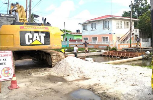 The Barr Street Bridge in Albouystown is expected to be back in use later this month.