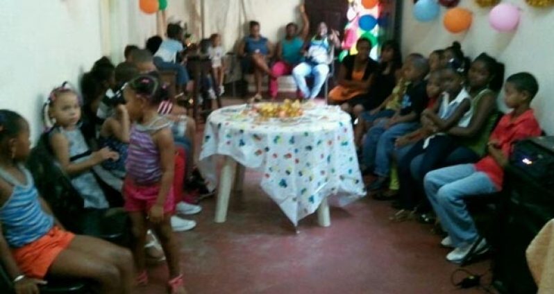 Some the children feted at the Bartica Police Station