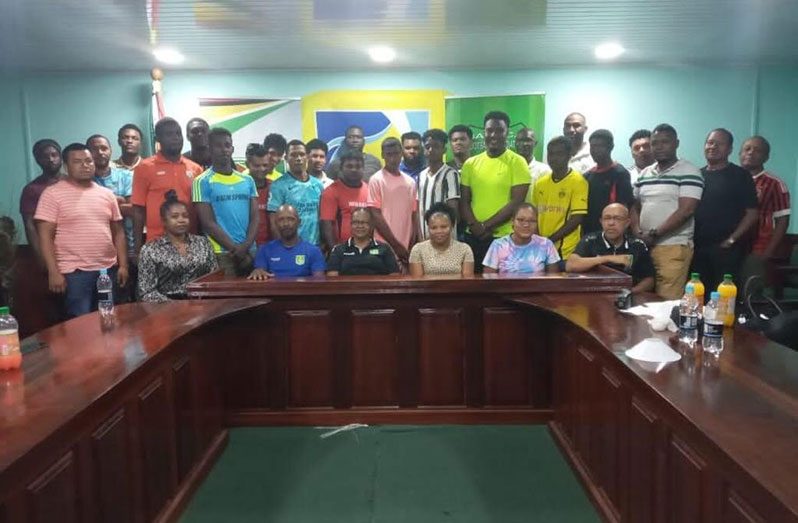 The Bartica FA executive along with General Council members, following the launch of the Men’s Senior League on Friday evening