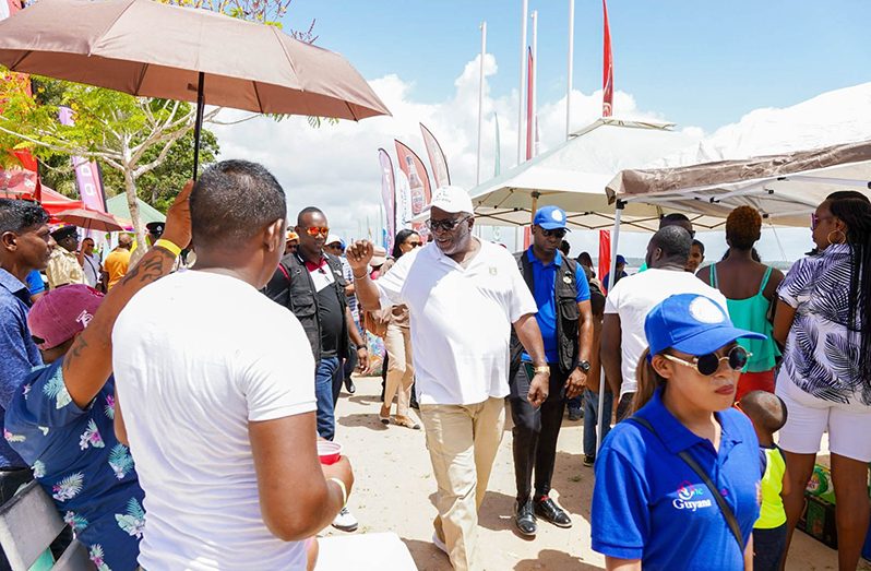 Prime Minister, Brigadier (Ret’d) Mark Phillips, has pledged the government's continued support for the development of Bartica and the entire Region Seven (Office of the Prime Minister photos)