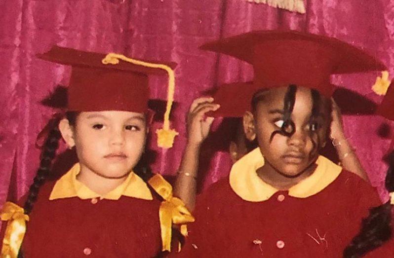 Sumehra Jardine and Alyann Adolphus at their Nursery school graduation