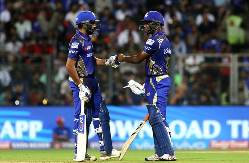 Rohit Sharma (left) and Evin Lewis add 108 for the third wicket at nearly 10 runs an over. (BCCI)