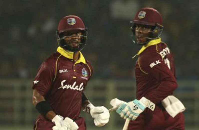 Windies head coach Stuart Law has praised the performances of Shai Hope (left) and Shimron Hetmyer.
