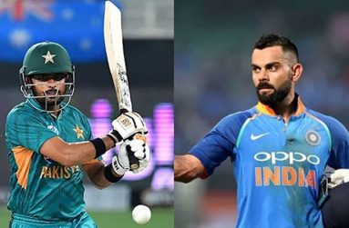 Pakistani skipper Babar Azam (left) and Indian captain Virat Kohli.